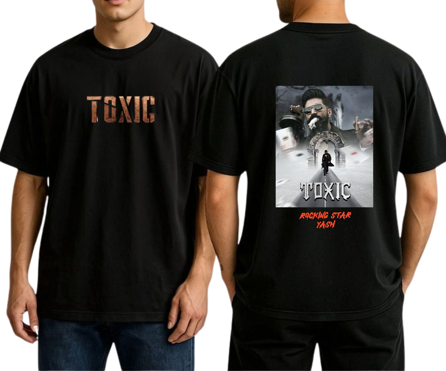 066 TOXIC Oversized T-Shirt BLACK, WHITE, HALF WHITE