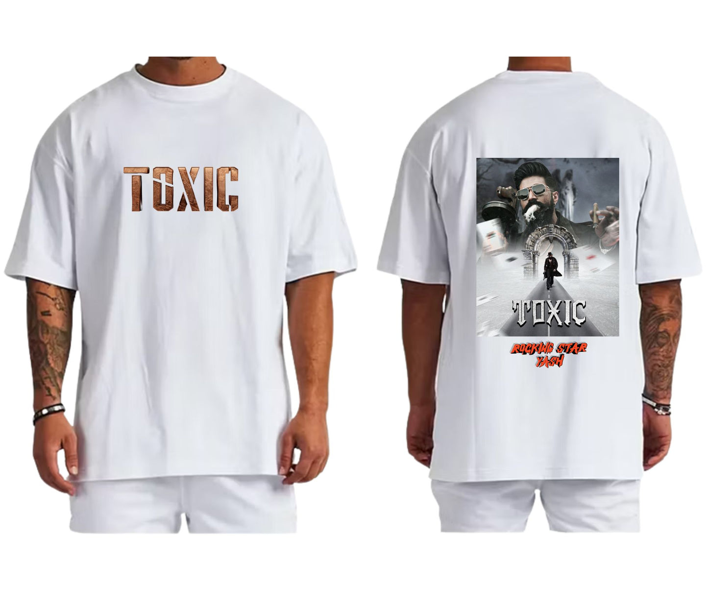 066 TOXIC Oversized T-Shirt BLACK, WHITE, HALF WHITE