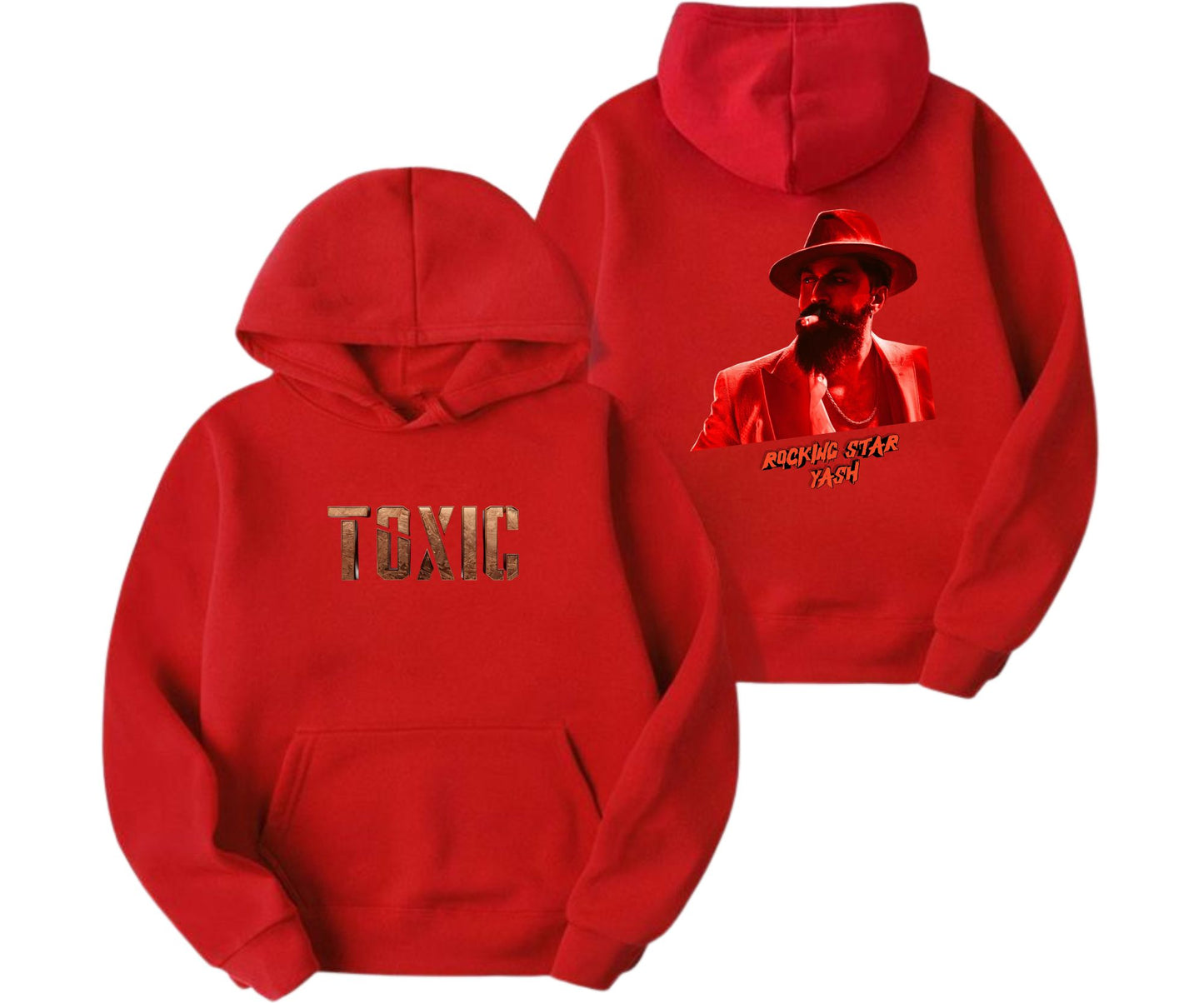 063 TOXIC Hoodies WHITE, RED, BLACK