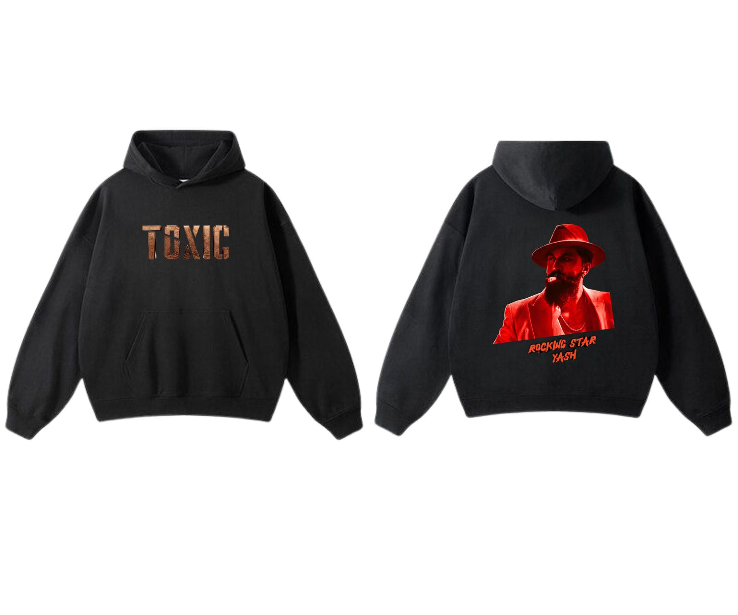 063 TOXIC Hoodies WHITE, RED, BLACK