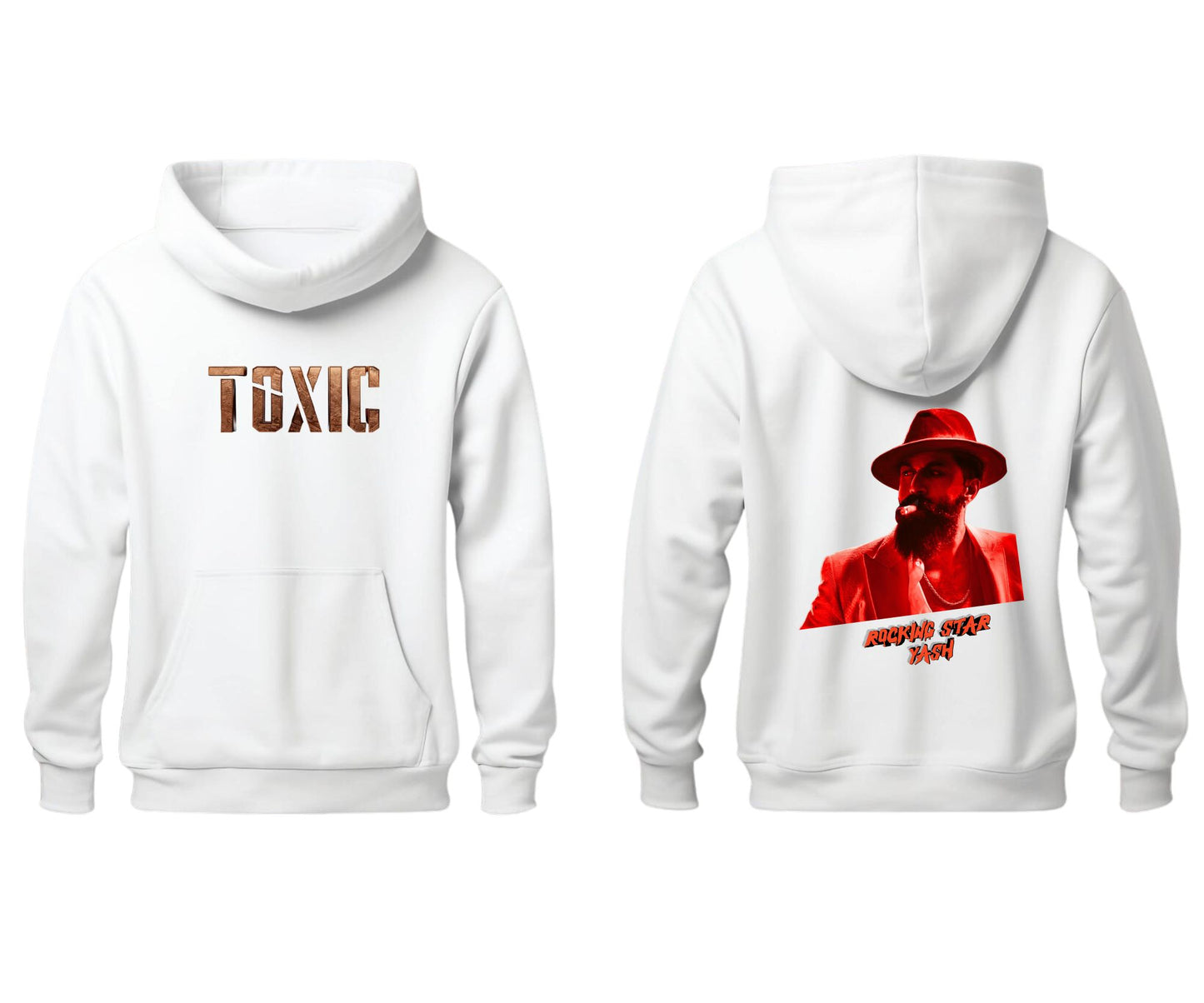 063 TOXIC Hoodies WHITE, RED, BLACK